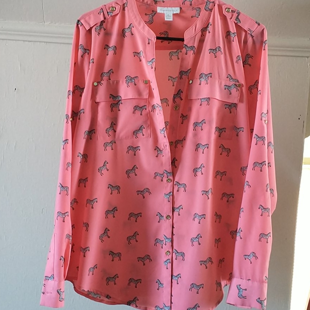 ⚠️5️⃣for💲3️⃣0️⃣⚠️ Zebra 🦓 button up blouse